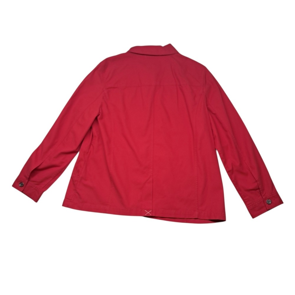 NWOT Talbots Tailored Utility Jacket Womens XL Red Canvas Field Coat Button Up - Picture 2 of 11